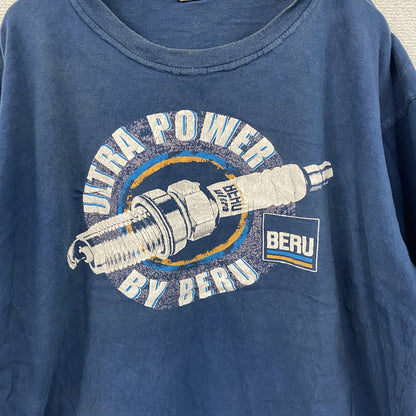半袖プリントTシャツ　青　ブルー　XLサイズ