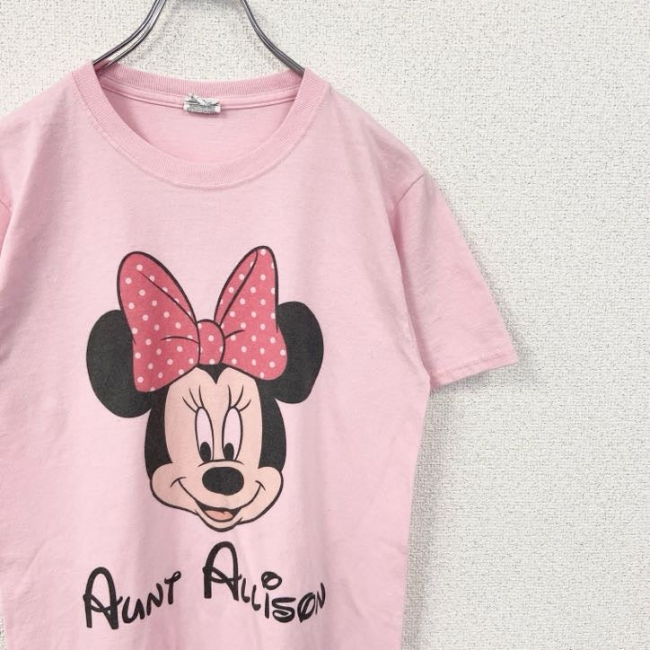 古着 used　JERZEES ジャージーズ　半袖キャラクタープリントTシャツ　ミニーマウス　薄ピンク　Sサイズ