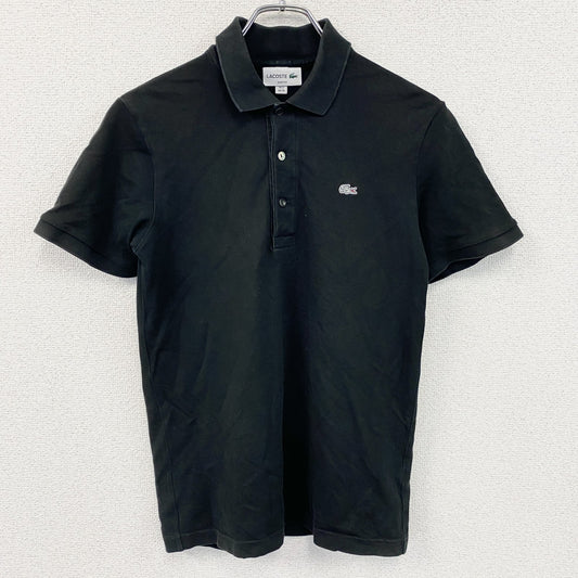 LACOSTE　ラコステ　半袖ポロシャツ　黒　ブラック　XSサイズ