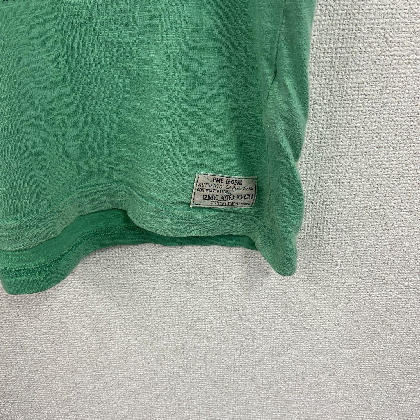 PME LEGEND　半袖プリントアニマルTシャツ　アーチプリント　英字プリント　鷹　三角タグ　緑　グリーン　Lサイズ