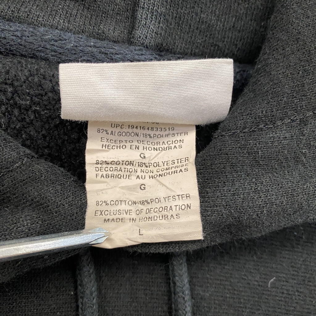 Champion　チャンピオン　リバースウィーブ　スウェットパーカー/フーディー　刺繍ロゴ　デカロゴ　現行　黒　ブラック　Lサイズ
