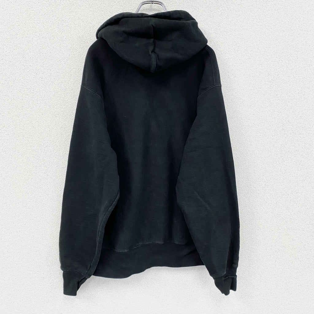 Champion　チャンピオン　リバースウィーブ　スウェットパーカー/フーディー　刺繍ロゴ　デカロゴ　現行　黒　ブラック　Lサイズ