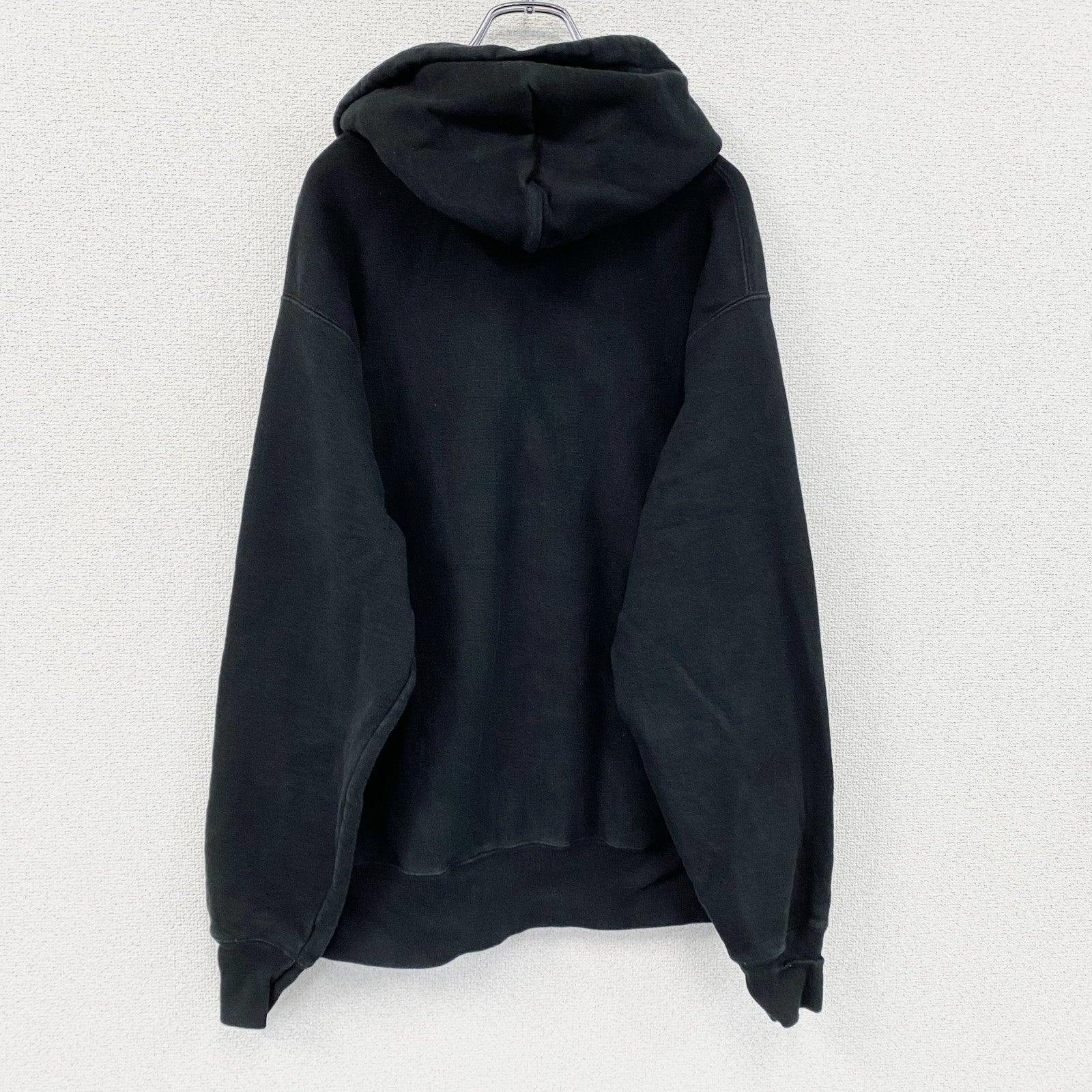 Champion　チャンピオン　リバースウィーブ　スウェットパーカー/フーディー　刺繍ロゴ　デカロゴ　現行　黒　ブラック　Lサイズ
