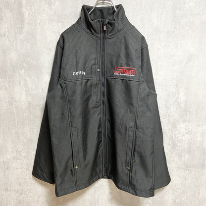 古着 used　NORTH END　Conhagen　長袖ナイロンジャケット　ワンポイント刺繍ハイネックアウター　黒　Mサイズ