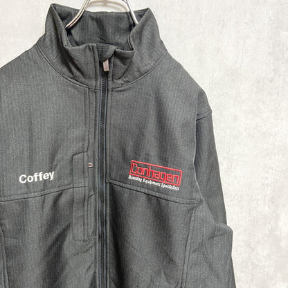 古着 used　NORTH END　Conhagen　長袖ナイロンジャケット　ワンポイント刺繍ハイネックアウター　黒　Mサイズ