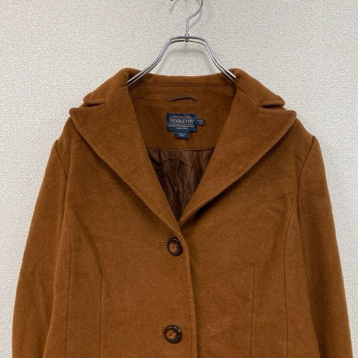 PENDELTON　ペンドルトン　カシミア混ウールチェスターコート　トレンチコート　茶色　ブラウン　８サイズ