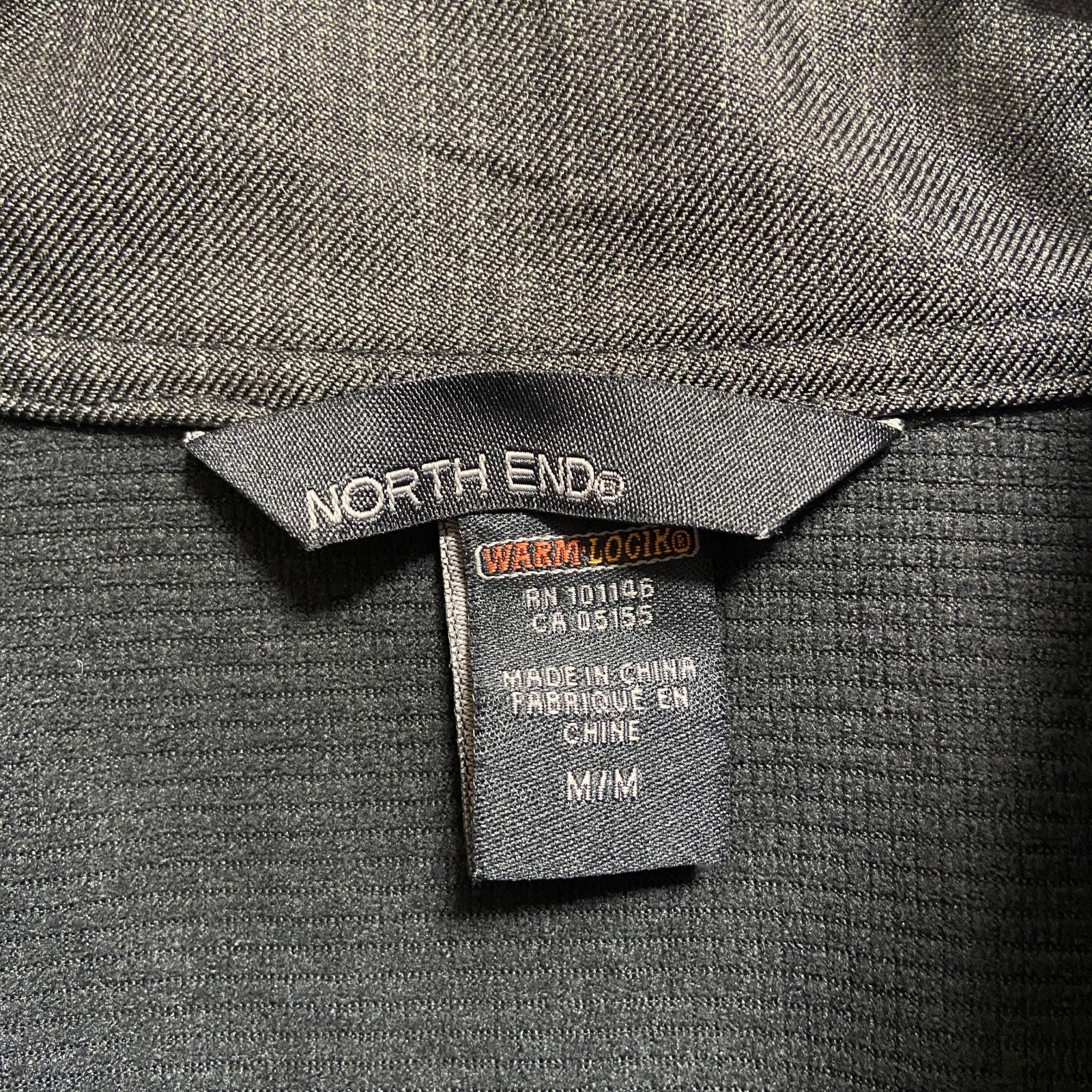 古着 used　NORTH END　Conhagen　長袖ナイロンジャケット　ワンポイント刺繍ハイネックアウター　黒　Mサイズ