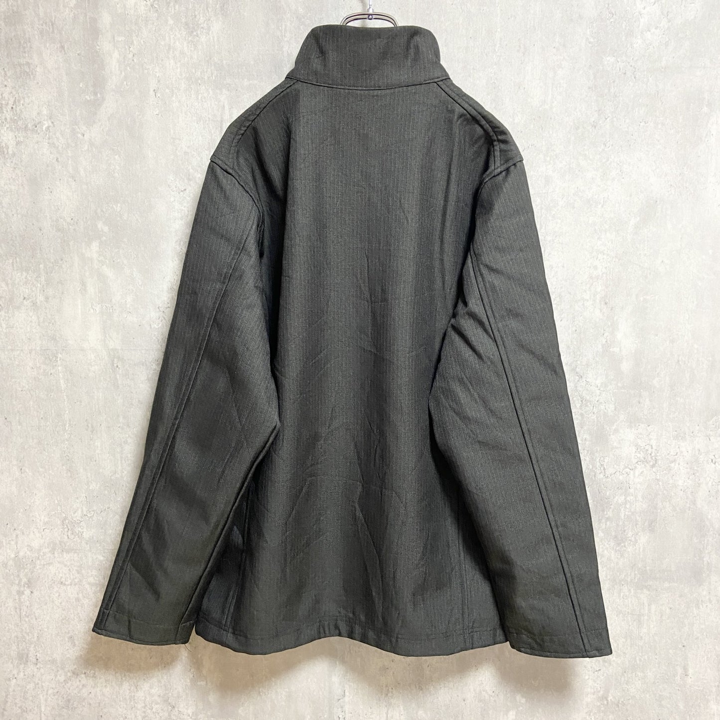 古着 used　NORTH END　Conhagen　長袖ナイロンジャケット　ワンポイント刺繍ハイネックアウター　黒　Mサイズ