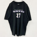 古着 used　Reebok リーボック　NFL　ボルチモア・レイブンズ　RICE ライス　半袖プリントTシャツ　黒　XLサイズ