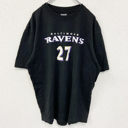古着 used　Reebok リーボック　NFL　ボルチモア・レイブンズ　RICE ライス　半袖プリントTシャツ　黒　XLサイズ