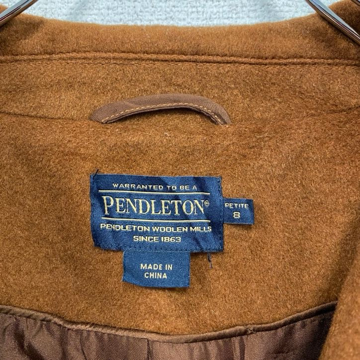 PENDELTON　ペンドルトン　カシミア混ウールチェスターコート　トレンチコート　茶色　ブラウン　８サイズ