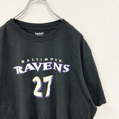 古着 used　Reebok リーボック　NFL　ボルチモア・レイブンズ　RICE ライス　半袖プリントTシャツ　黒　XLサイズ