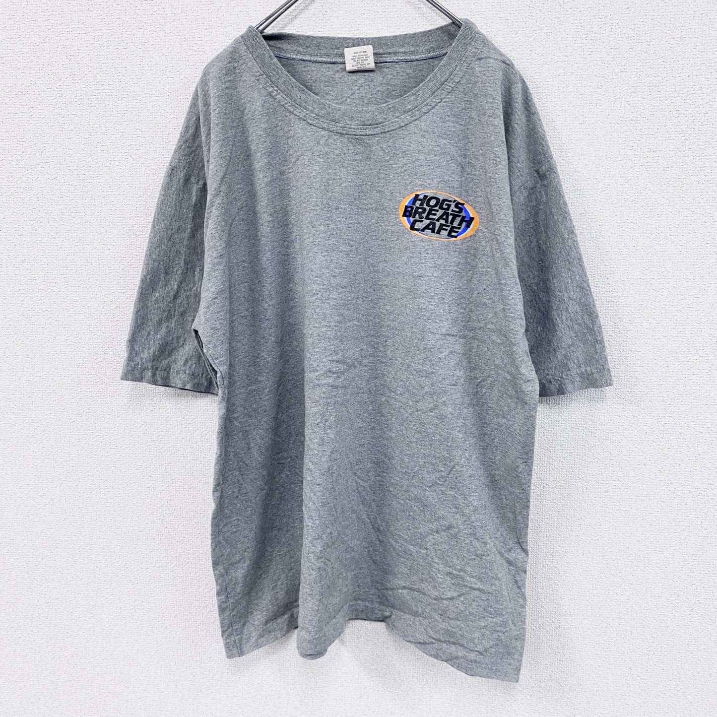 ～00s　CLOTHING　半袖プリントTシャツ　企業ロゴ　両面プリント　ヴィンテージ　灰色　グレー　Lサイズ