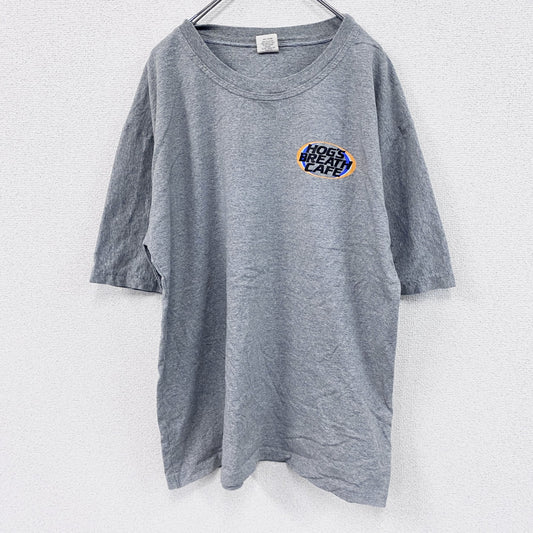 ～00s　CLOTHING　半袖プリントTシャツ　企業ロゴ　両面プリント　ヴィンテージ　灰色　グレー　Lサイズ