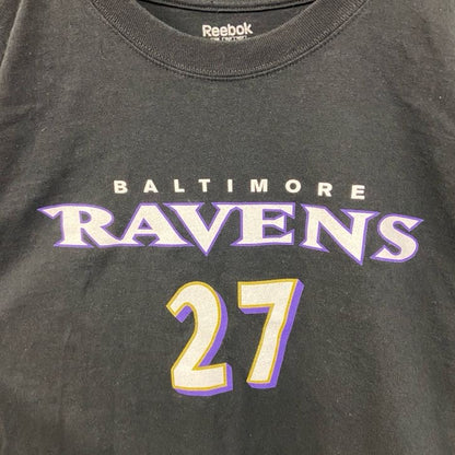 古着 used　Reebok リーボック　NFL　ボルチモア・レイブンズ　RICE ライス　半袖プリントTシャツ　黒　XLサイズ