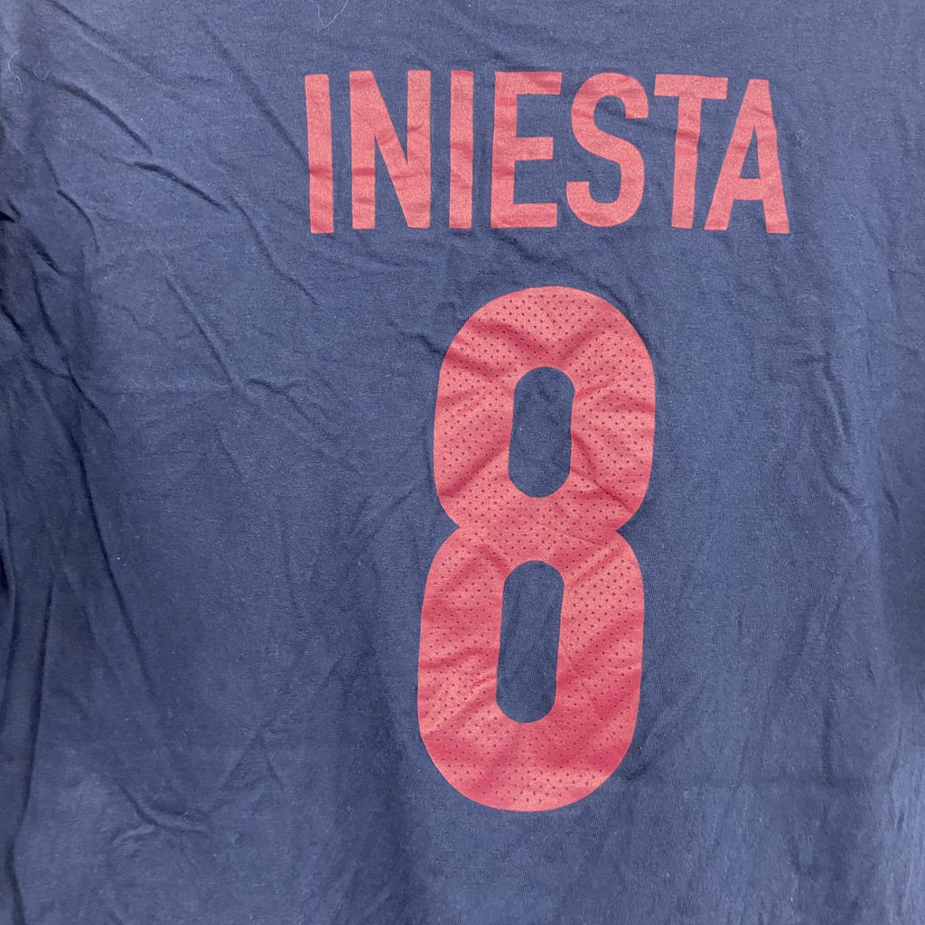 NIKE　ナイキ　FCバルセロナ　イニエスタ　半袖プリントTシャツ　紺　ネイビー　Mサイズ