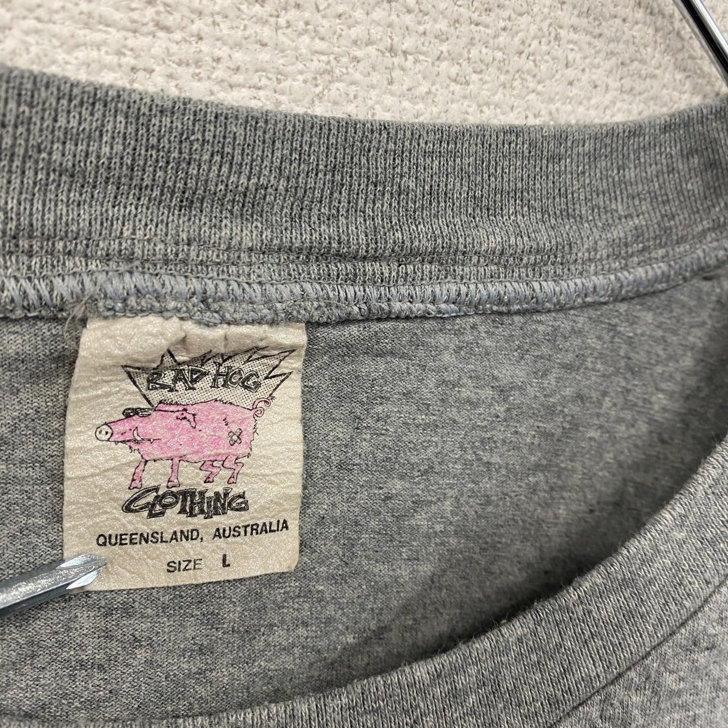 ～00s　CLOTHING　半袖プリントTシャツ　企業ロゴ　両面プリント　ヴィンテージ　灰色　グレー　Lサイズ