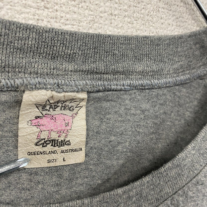 ～00s　CLOTHING　半袖プリントTシャツ　企業ロゴ　両面プリント　ヴィンテージ　灰色　グレー　Lサイズ