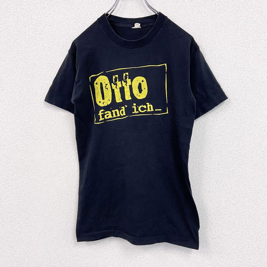 ～90s　半袖プリントTシャツ　メッセージT　英字プリント　シングルステッチ　ヴィンテージ　黒　ブラック