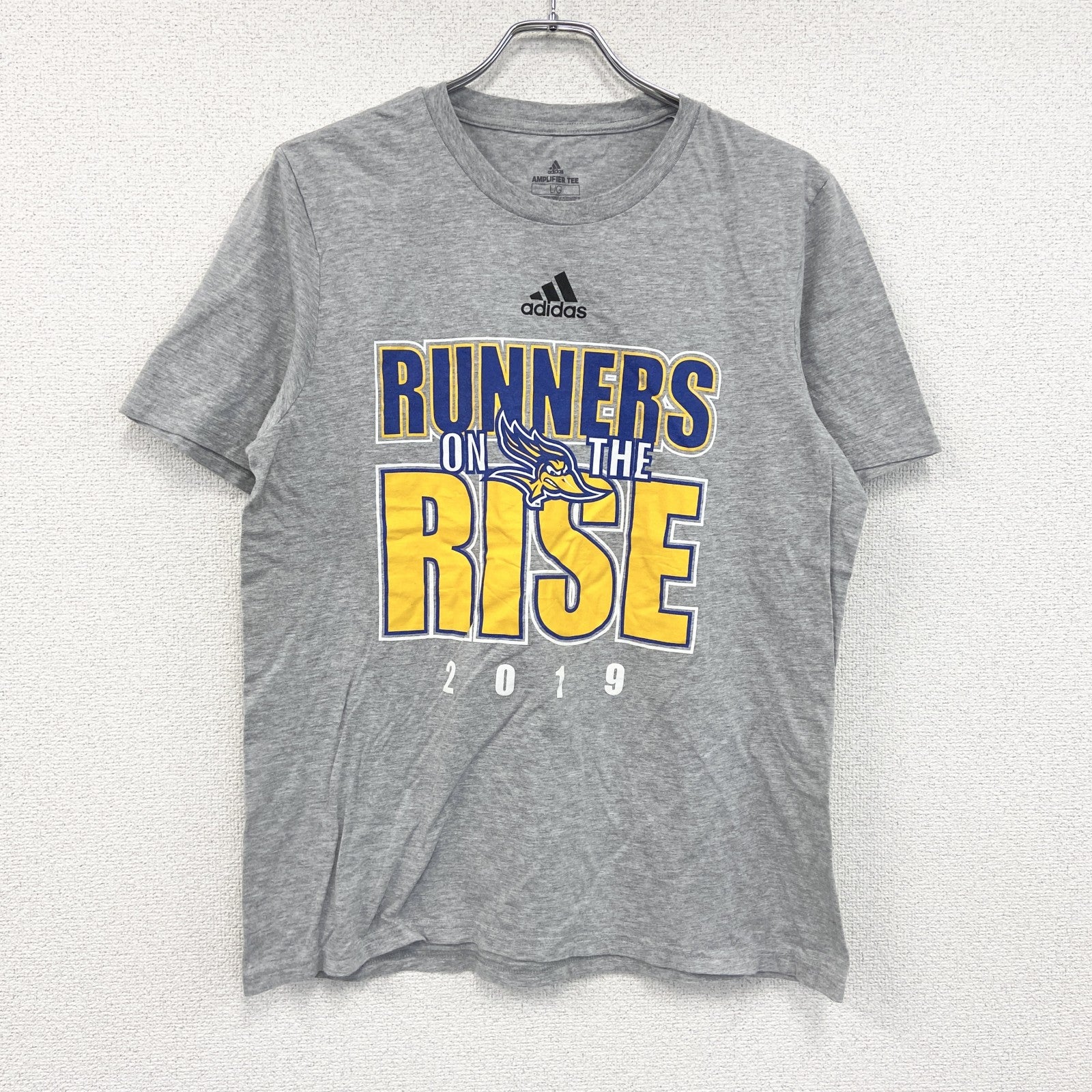 adidas　アディダス　半袖プリントTシャツ　灰色　グレー　Lサイズ
