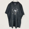 古着 used　OLD TIME　半袖ロゴプリントTシャツ　ピッツバーグ・ペンギンズ　ダークグレー　ビックシルエット　XXLサイズ
