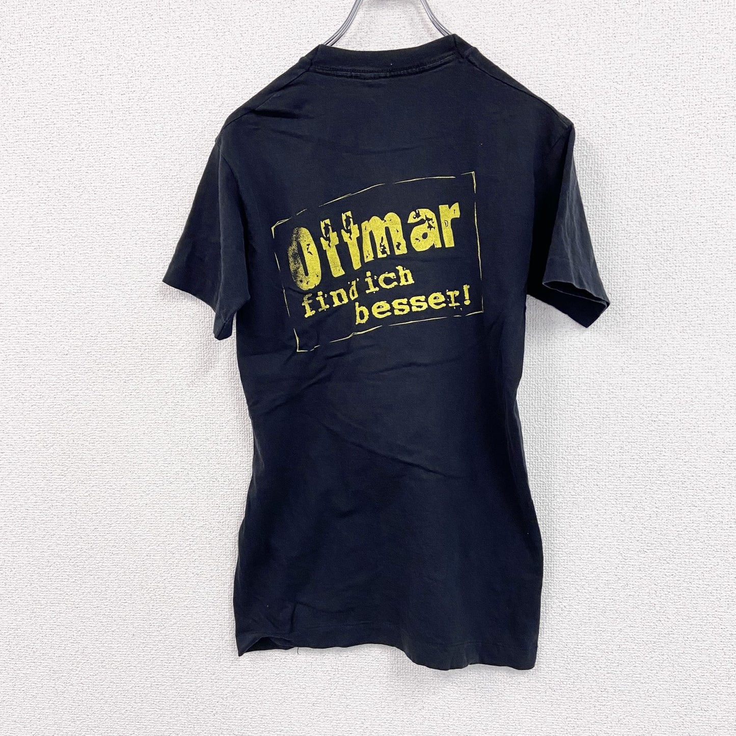～90s　半袖プリントTシャツ　メッセージT　英字プリント　シングルステッチ　ヴィンテージ　黒　ブラック