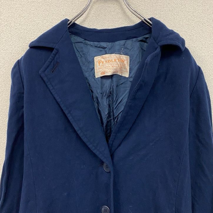 ～70s　PENDELTON　ペンドルトン　ウールトレンチコート　チェスターコート　ヴィンテージ　紺　ネイビー　