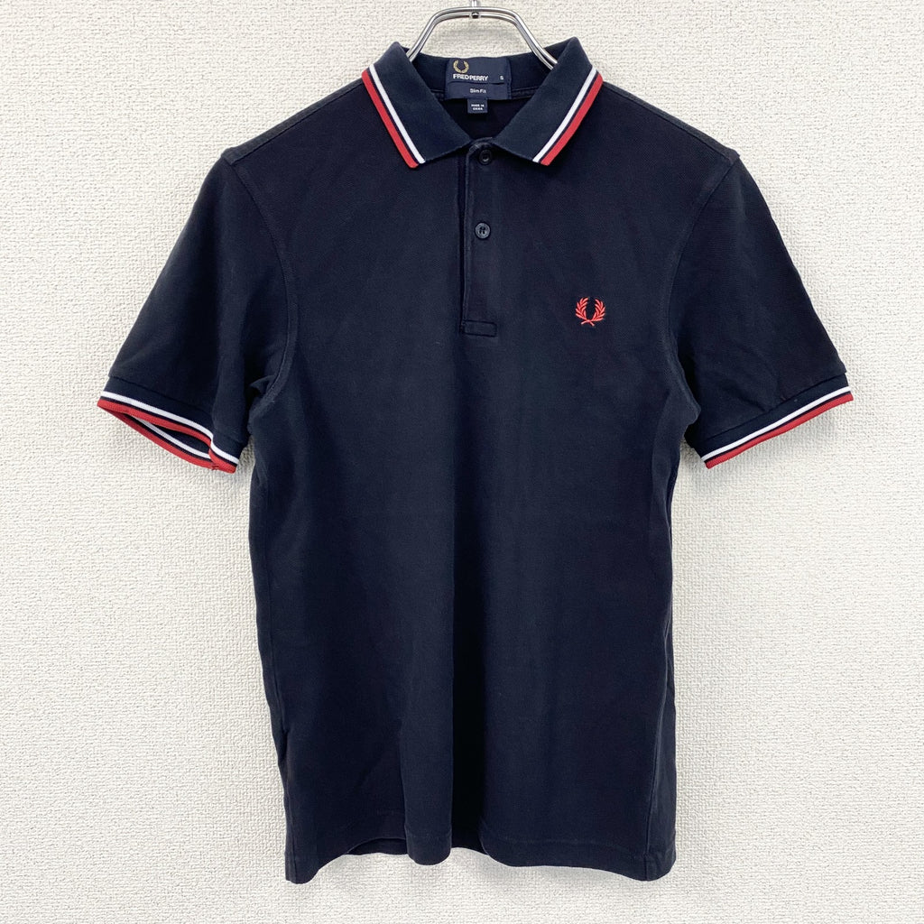 FRED PERRY　フレッドペリー　半袖ポロシャツ　紺　ネイビー　Sサイズ