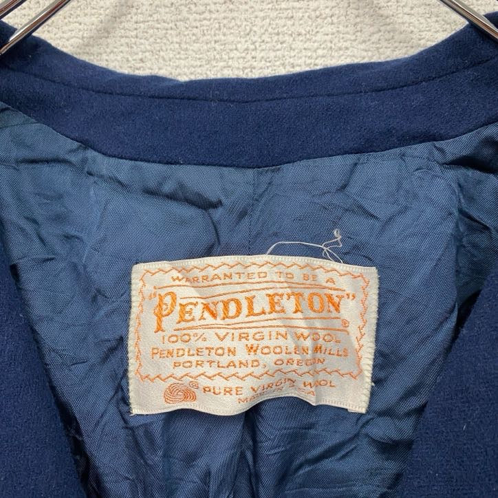 ～70s　PENDELTON　ペンドルトン　ウールトレンチコート　チェスターコート　ヴィンテージ　紺　ネイビー　