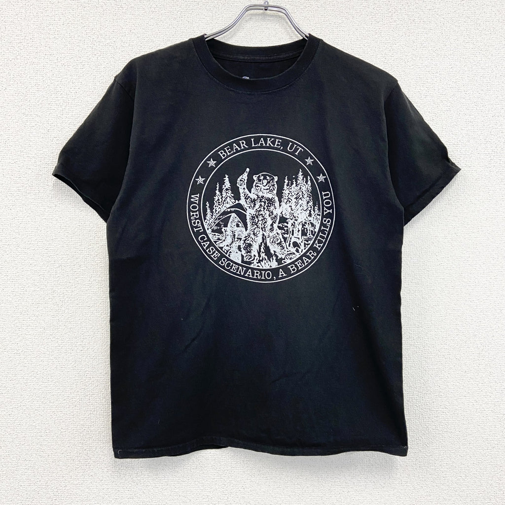 Champion　チャンピオン　半袖プリントTシャツ　黒　ブラック　Mサイズ