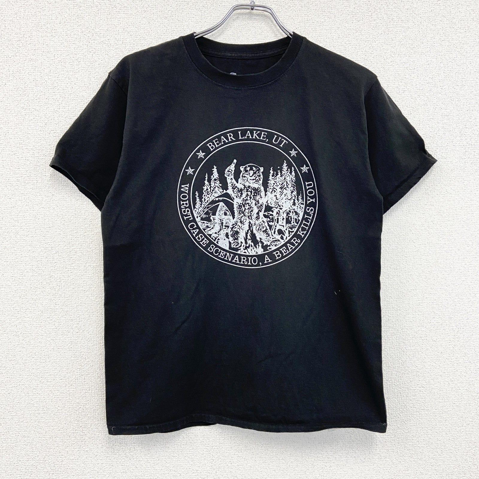 Champion　チャンピオン　半袖プリントTシャツ　黒　ブラック　Mサイズ