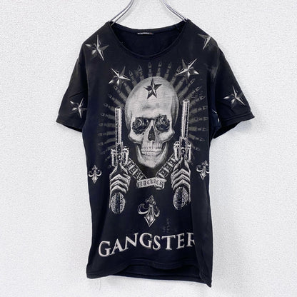 BLACK ROCK　ブラック ロック　半袖プリントTシャツ　ドクロ　ラインストーン　黒　ブラック　Sサイズ