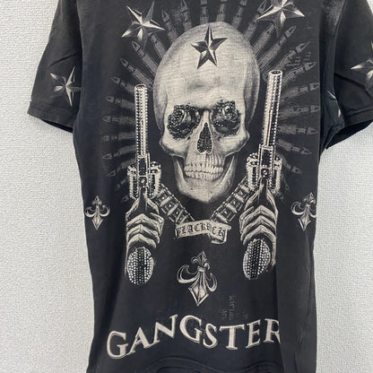 BLACK ROCK　ブラック ロック　半袖プリントTシャツ　ドクロ　ラインストーン　黒　ブラック　Sサイズ