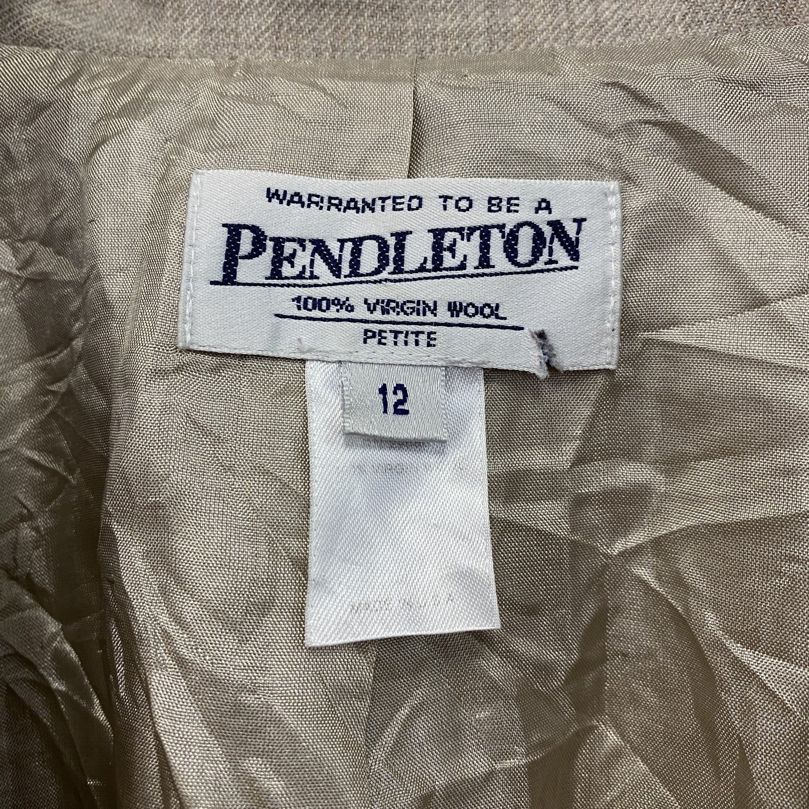 ～00s　PENDELTON　ペンドルトン　テーラードジャケット/ブレザー　1B　ベージュ　12サイズ