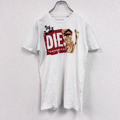 DIESEL　ディーゼル　半袖プリントTシャツ　シングルステッチ　白　ホワイト　Sサイズ