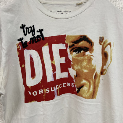 DIESEL　ディーゼル　半袖プリントTシャツ　シングルステッチ　白　ホワイト　Sサイズ