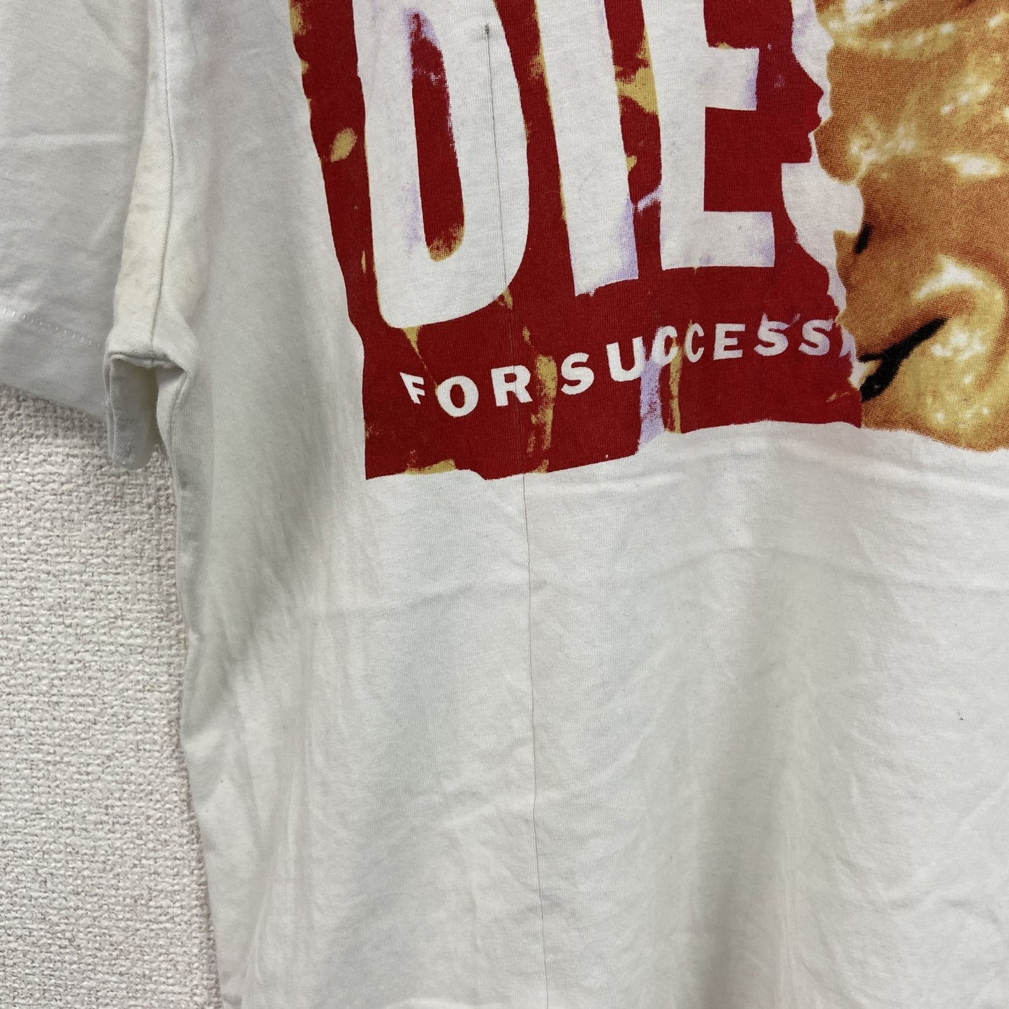 DIESEL　ディーゼル　半袖プリントTシャツ　シングルステッチ　白　ホワイト　Sサイズ