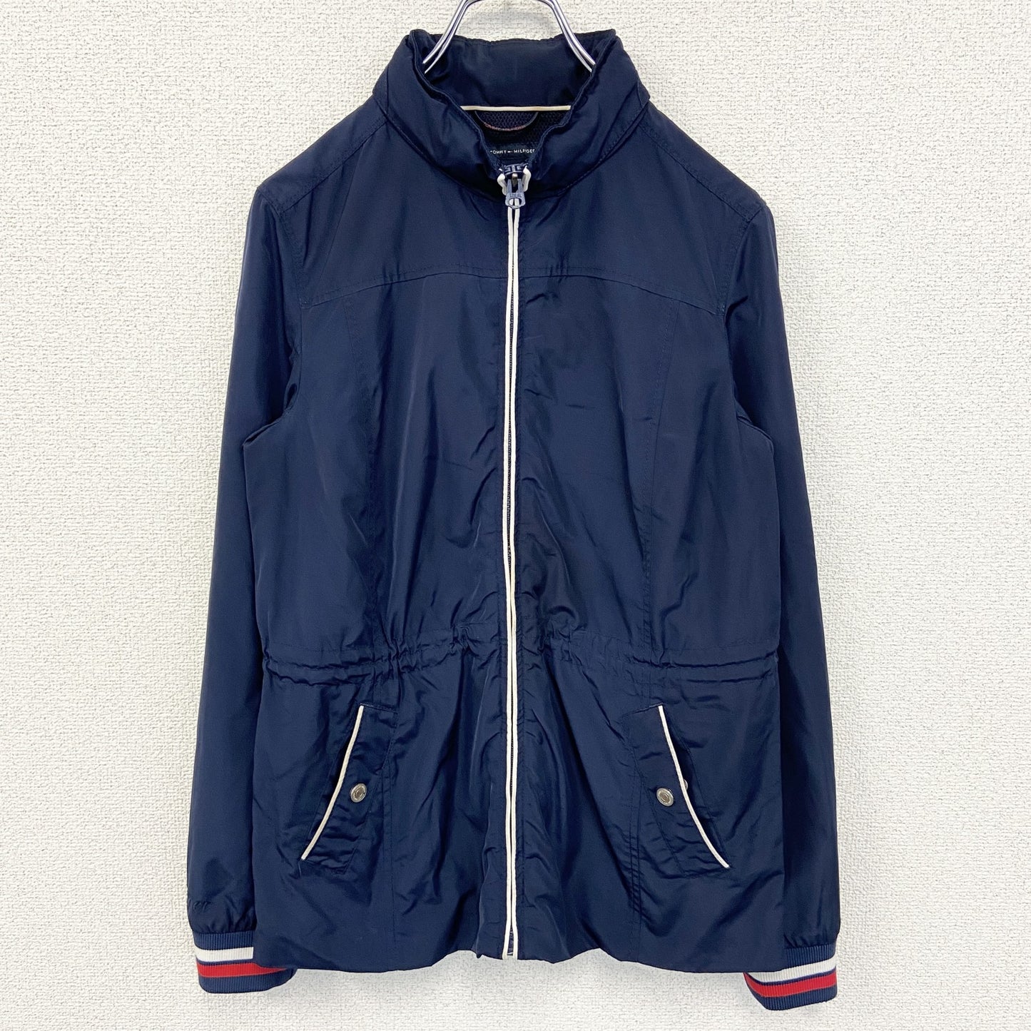 古着 used　TOMMYHILFIGER　トミーヒルフィガー　長袖ナイロンジャケット　フルジップアウター　シンプル　Sサイズ
