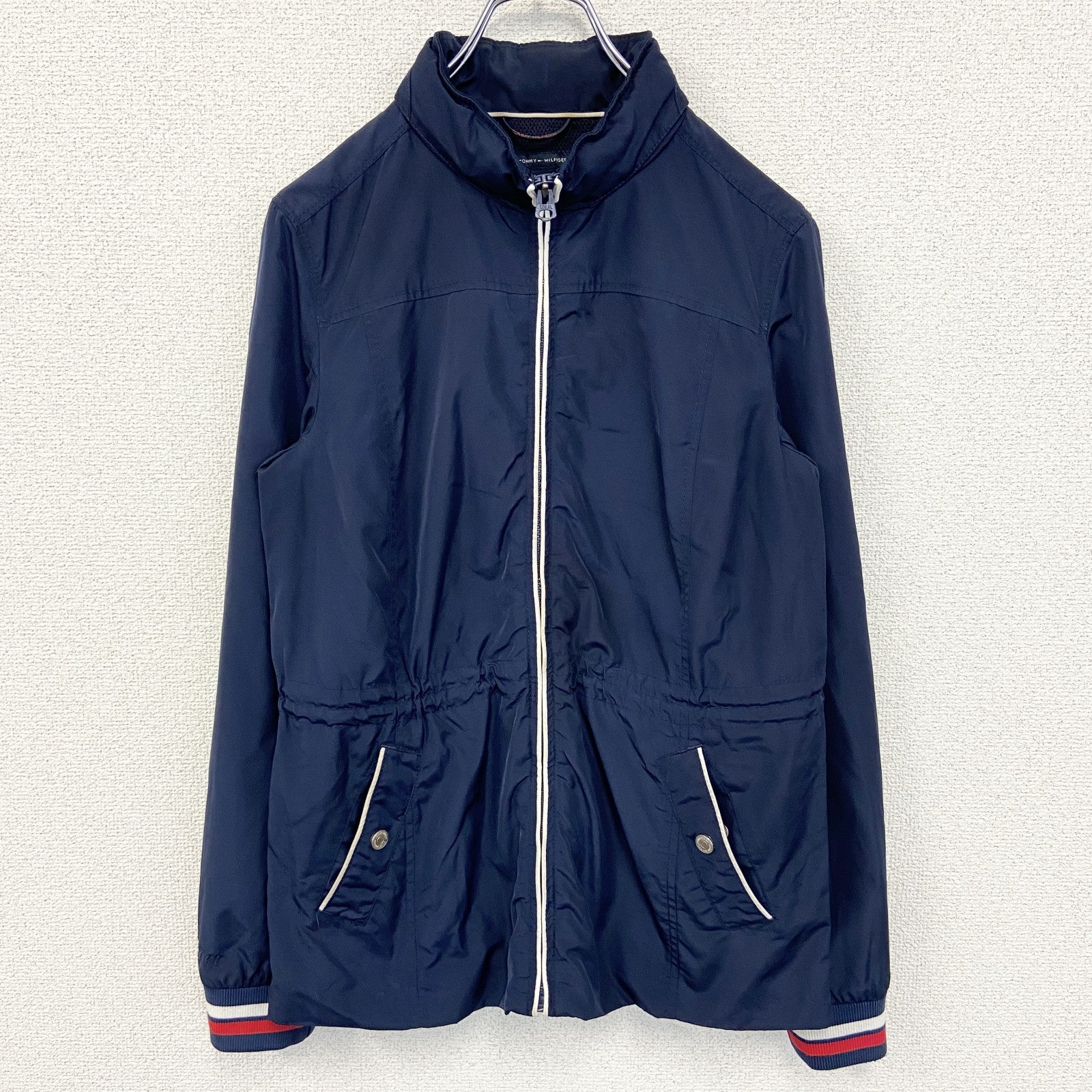 古着 used　TOMMYHILFIGER　トミーヒルフィガー　長袖ナイロンジャケット　フルジップアウター　シンプル　Sサイズ