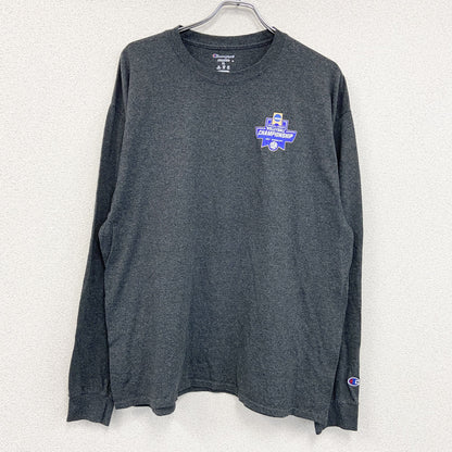 Champion　チャンピオン　NCAA　長袖プリントTシャツ　灰色　グレー　XLサイズ