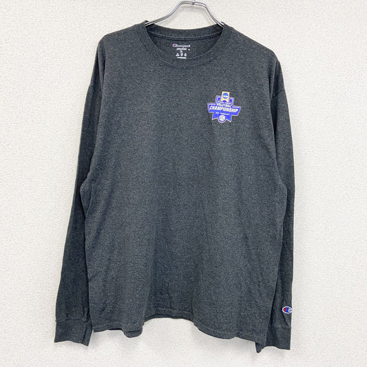 Champion　チャンピオン　NCAA　長袖プリントTシャツ　灰色　グレー　XLサイズ