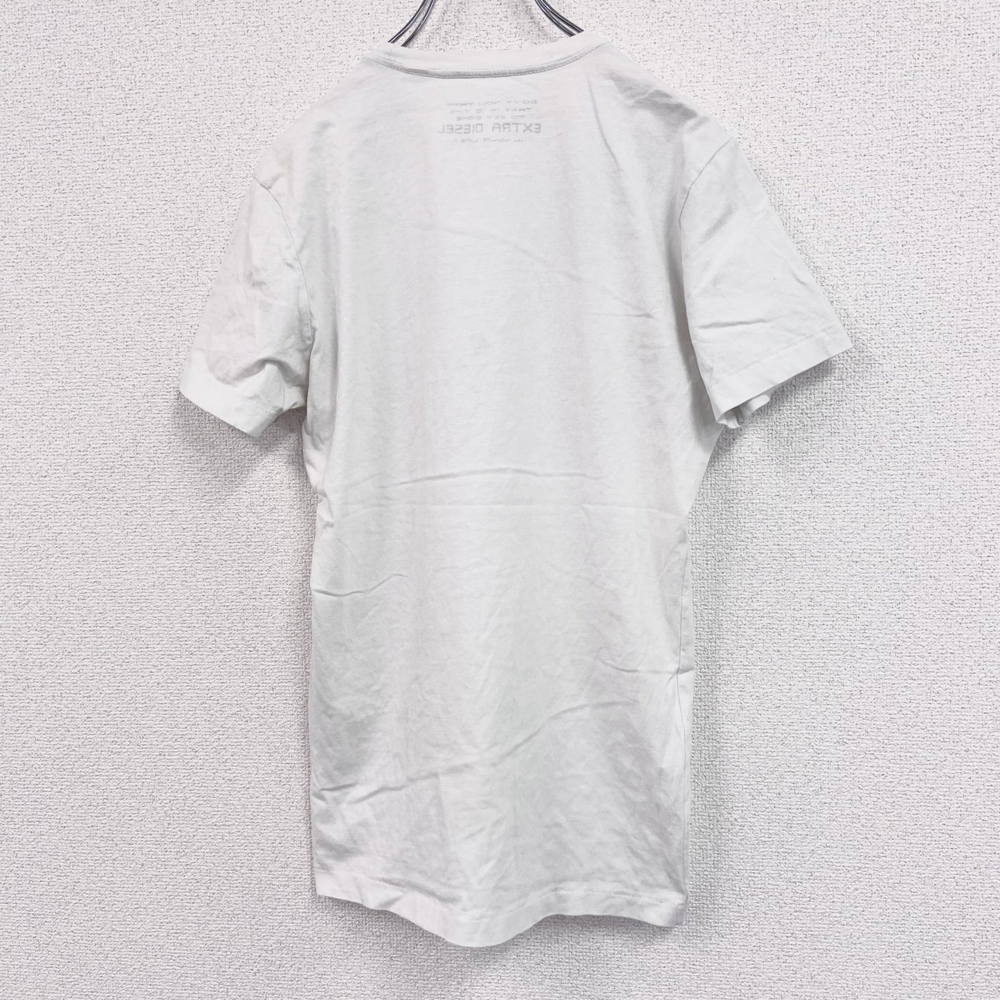 DIESEL　ディーゼル　半袖プリントTシャツ　シングルステッチ　白　ホワイト　Sサイズ