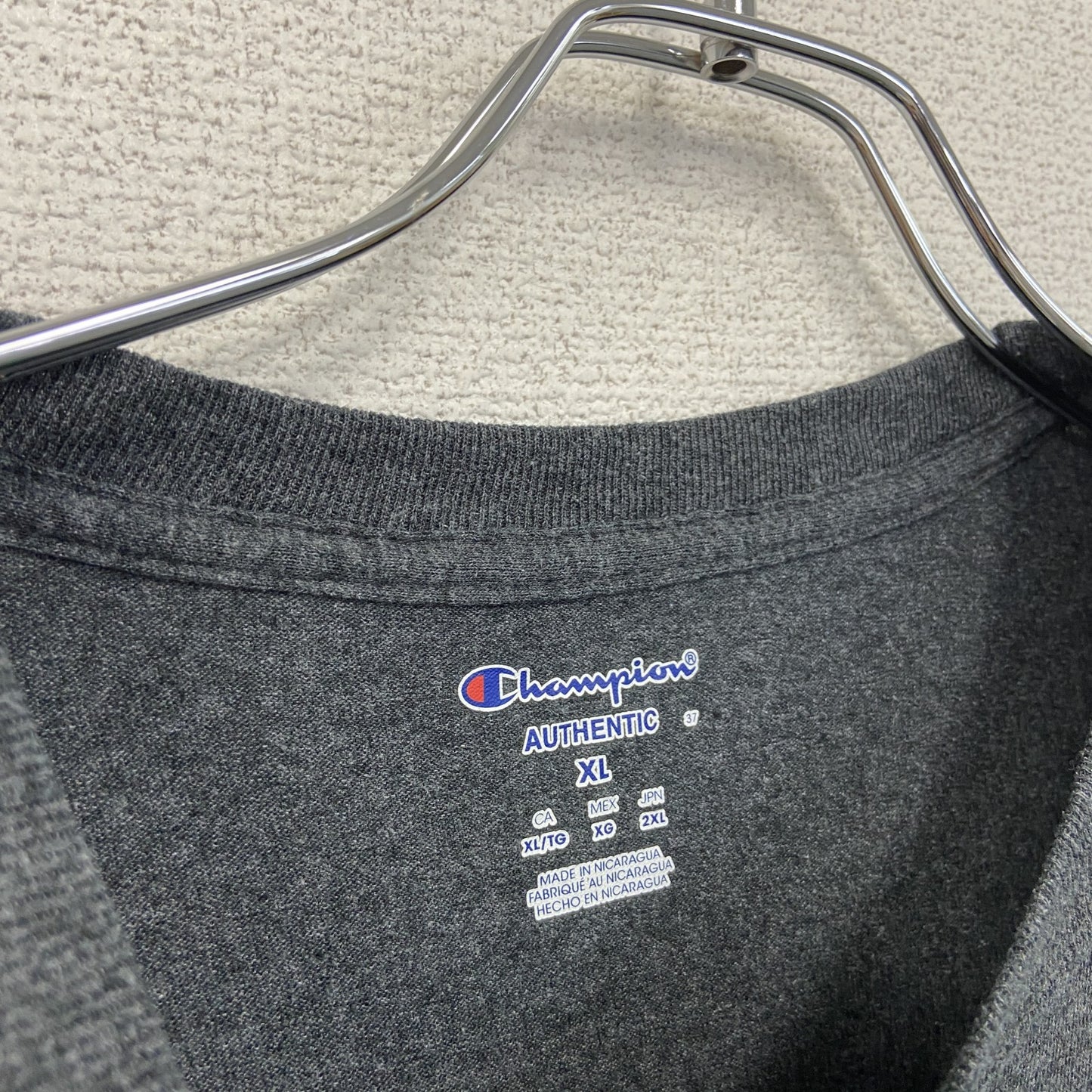 Champion　チャンピオン　NCAA　長袖プリントTシャツ　灰色　グレー　XLサイズ