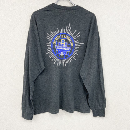 Champion　チャンピオン　NCAA　長袖プリントTシャツ　灰色　グレー　XLサイズ