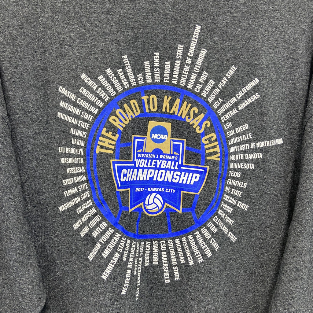 Champion　チャンピオン　NCAA　長袖プリントTシャツ　灰色　グレー　XLサイズ
