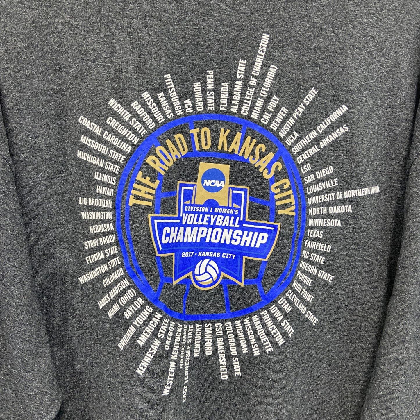 Champion　チャンピオン　NCAA　長袖プリントTシャツ　灰色　グレー　XLサイズ