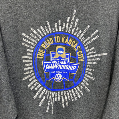 Champion　チャンピオン　NCAA　長袖プリントTシャツ　灰色　グレー　XLサイズ