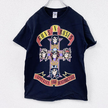 GILDAN　ギルダン　ガンズアンドローゼス　半袖バンドプリントTシャツ　黒　ブラック　Mサイズ