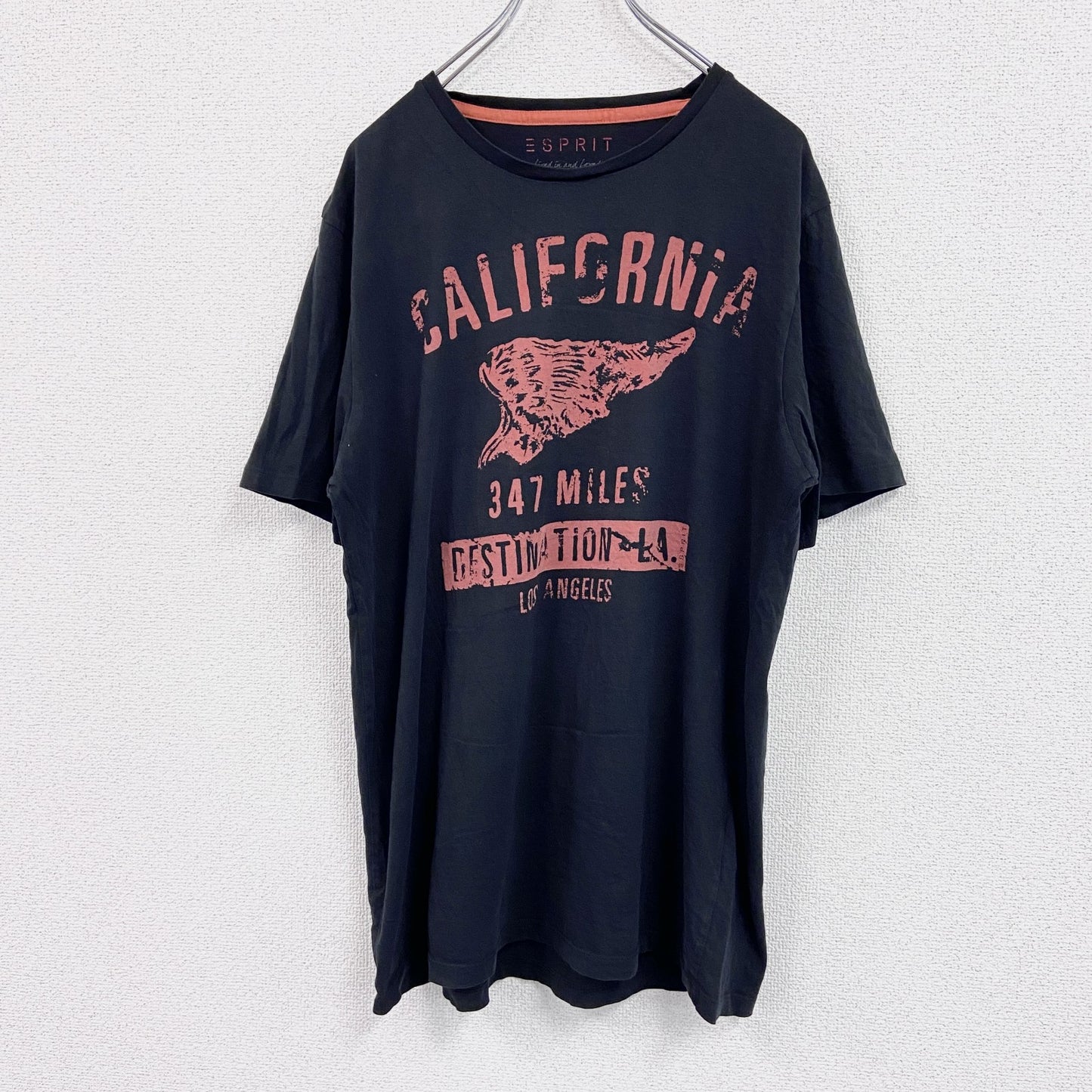 ESPRIT　半袖プリントTシャツ　黒　ブラック　XLサイズ