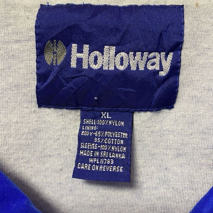 古着 used　70s　Holloway　長袖ハーフジップナイロンジャケット　ウィンドブレーカー　青　ヴィンテージ　XLサイズ